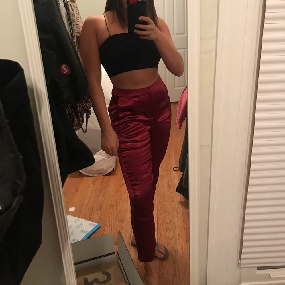 NA-KD satin trousers